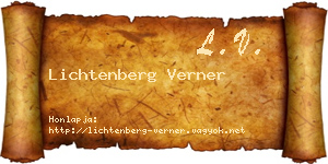 Lichtenberg Verner névjegykártya